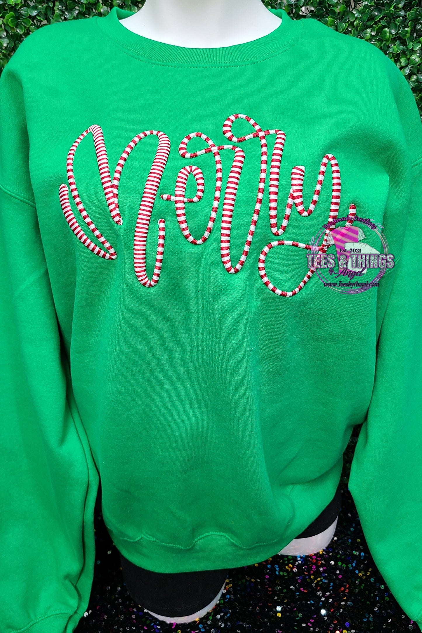 Merry 3D embroidered Candy Cane 🍬