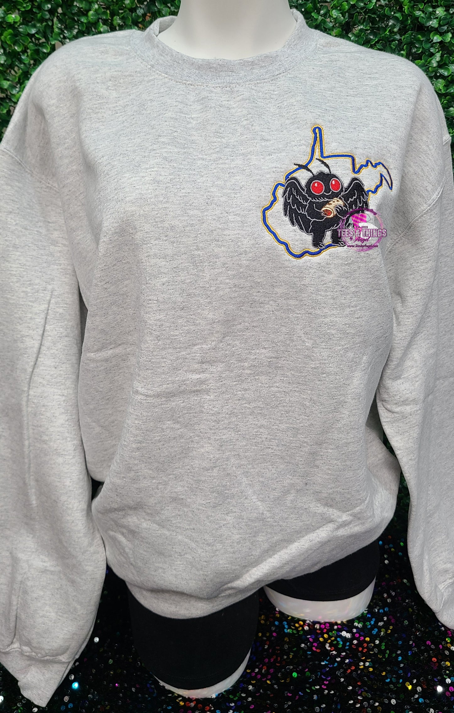WV Mothman embroidered sweatshirt! 💙💛