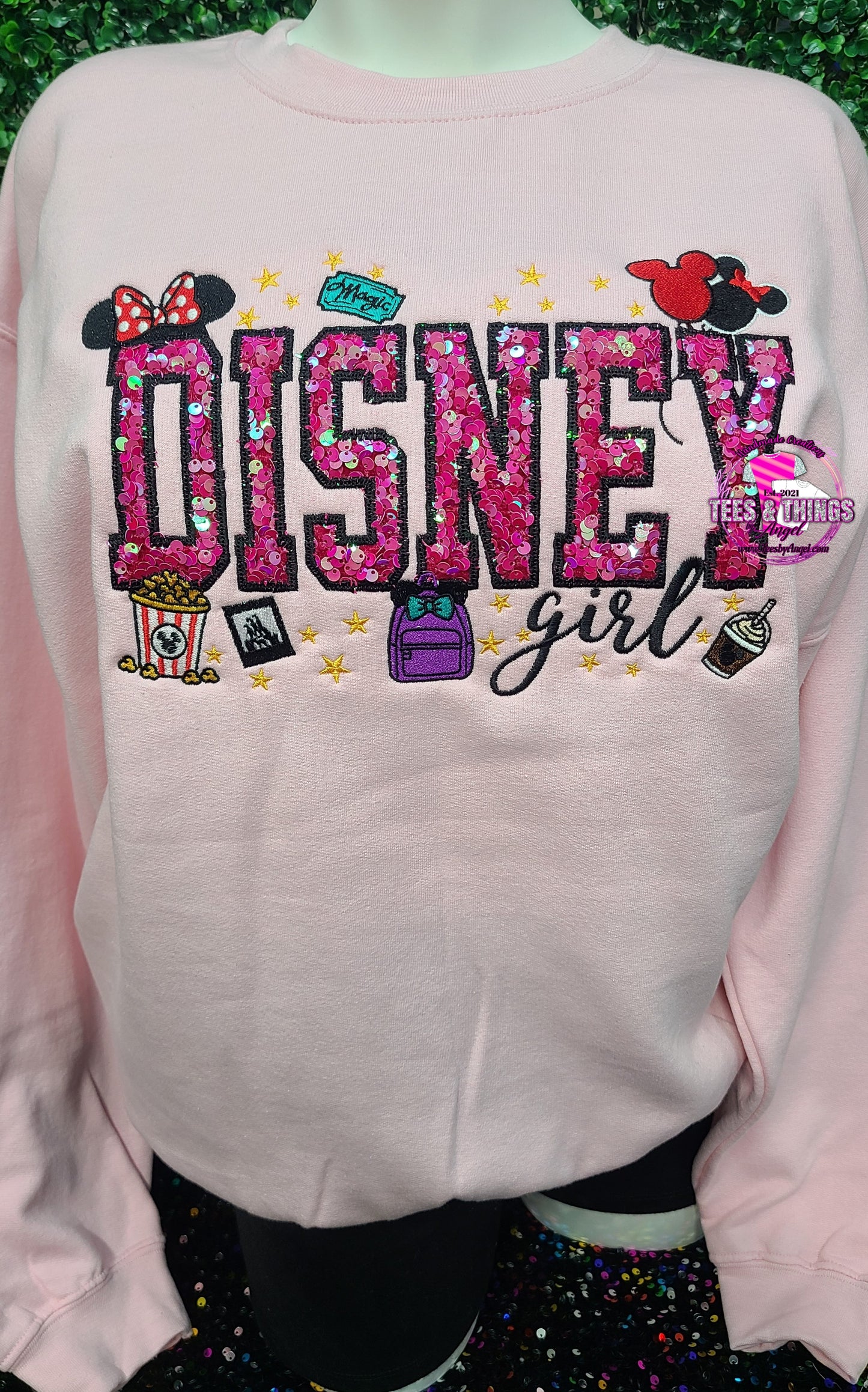 Disney Girl Embroidered Sweatshirt 🩷