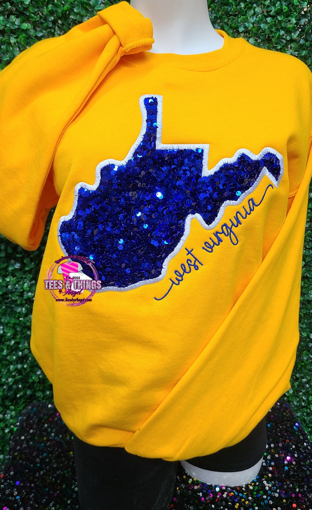 West Virginia State Silhouette Sweatshirt 💙💛