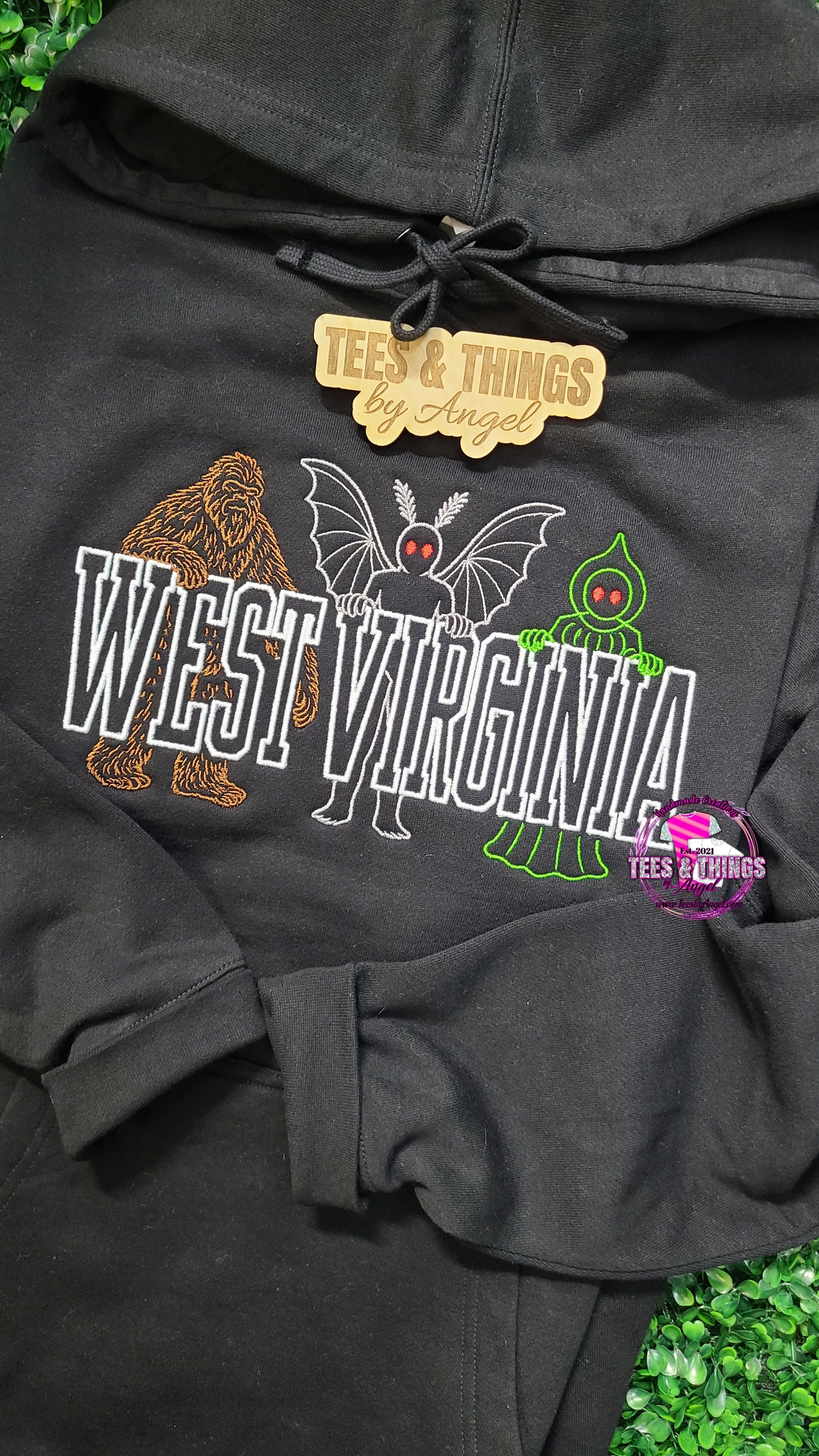 West Virginia Cryptids Embroidered Sweater! 🖤