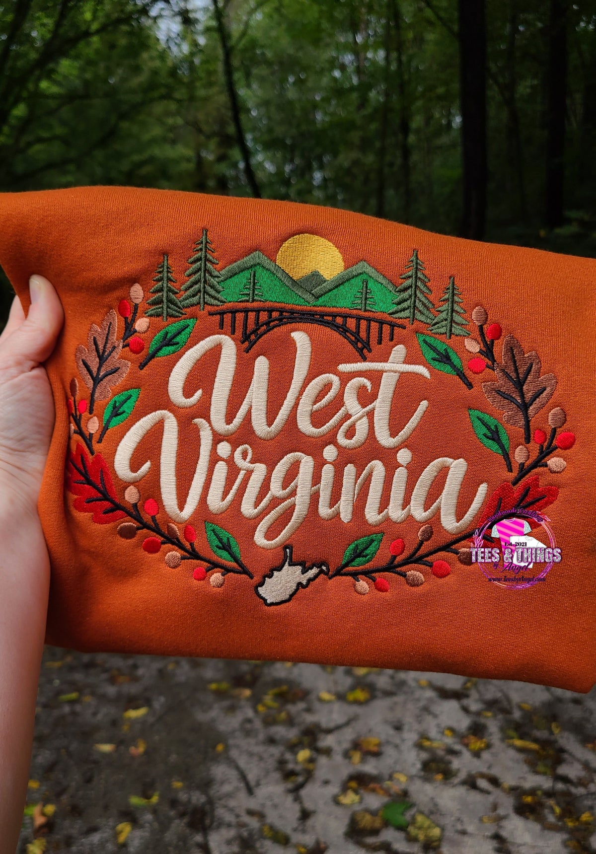 West Virginia Fall 🍂 Scenic Embroidered Sweatshirt!