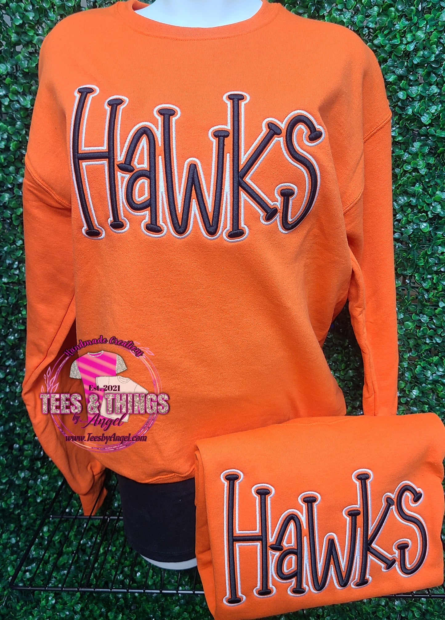Hawks 3D Embroidered sweatshirt 🧡🖤