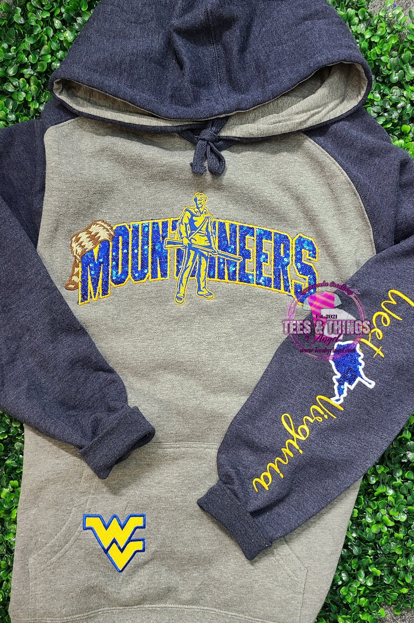 WV Mountaineers Bling Sequin Hoodie 💙💛