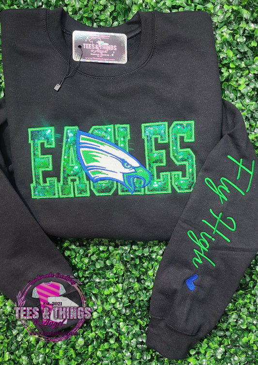 RCB Eagles Embroidered Bling Sweatshirt! 💙💚