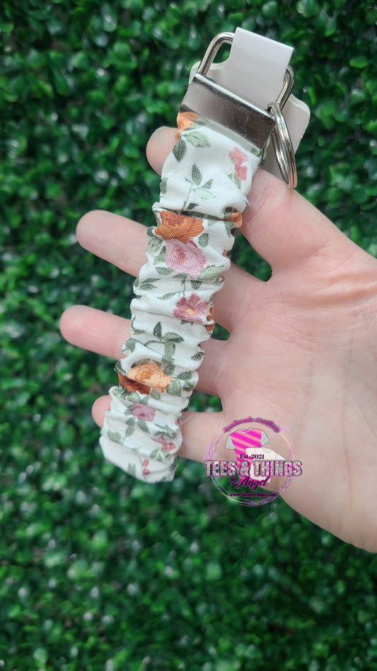 Floral Scrunchie Keyfob Wristlet