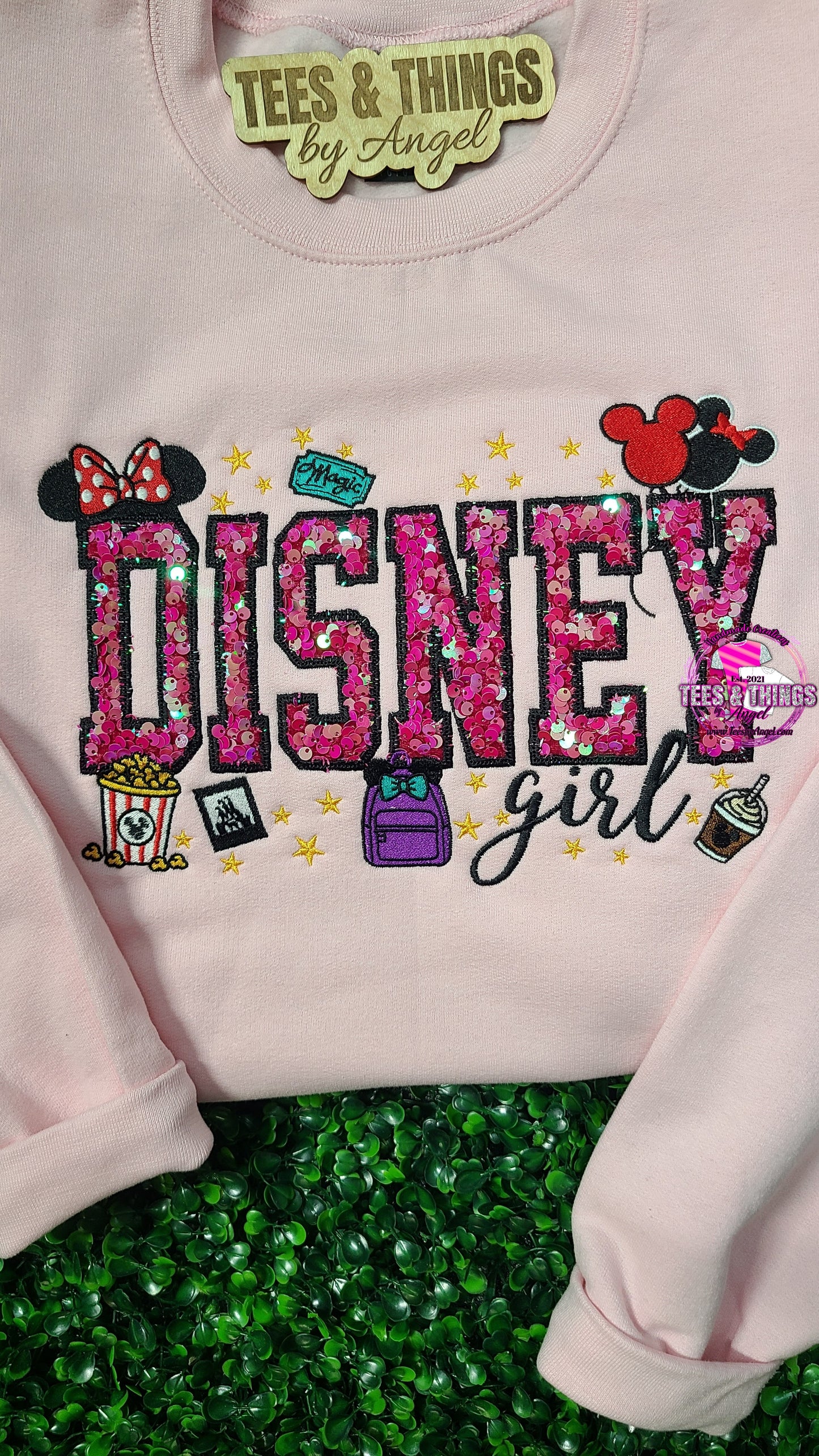 Disney Girl Embroidered Sweatshirt 🩷