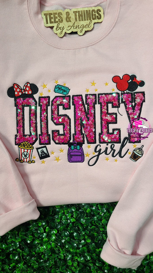 Disney Girl Embroidered Sweatshirt 🩷