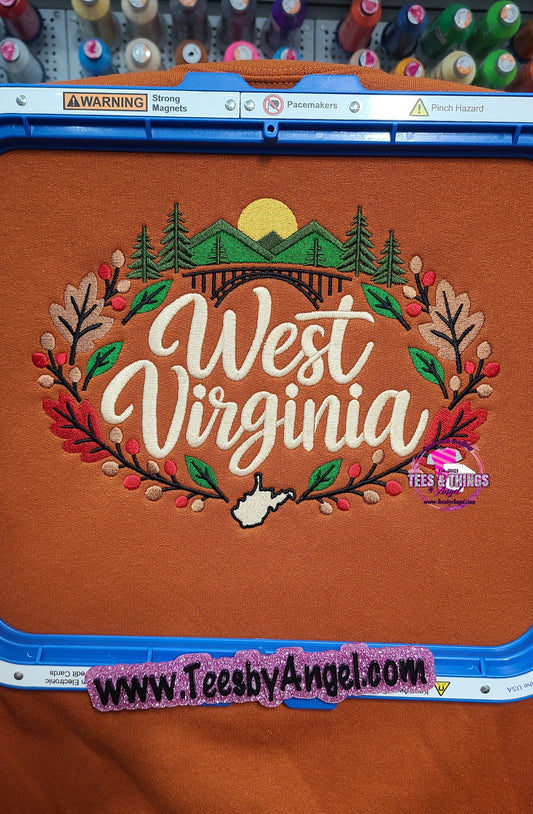 West Virginia Fall 🍂 Scenic Embroidered Sweatshirt!
