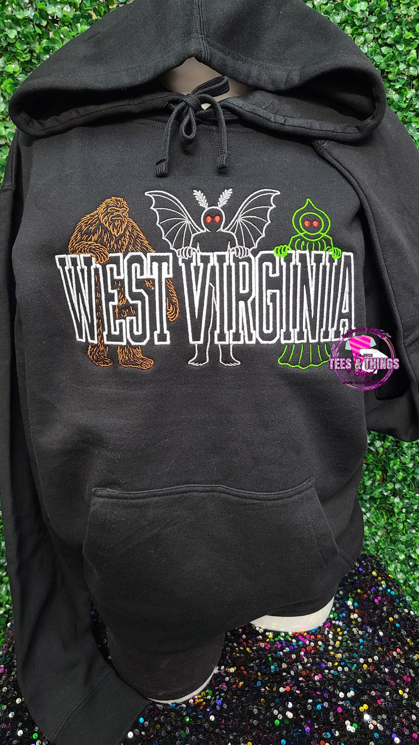 West Virginia Cryptids Embroidered Sweater! 🖤