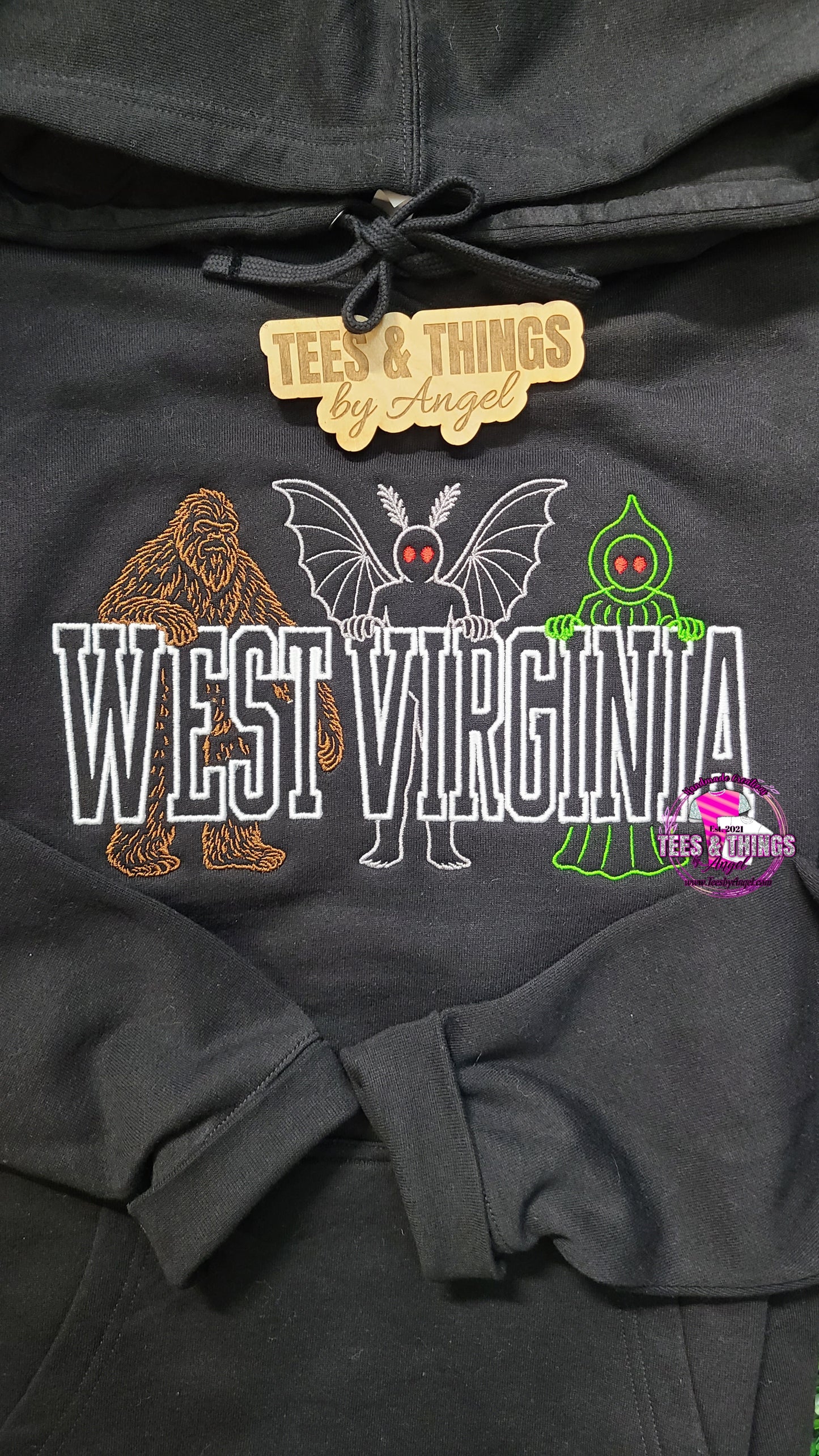 West Virginia Cryptids Embroidered Sweater! 🖤
