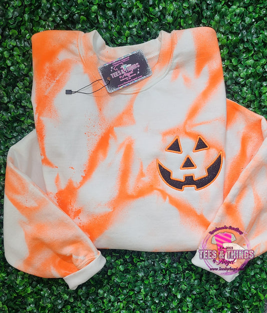 Tye Dye embroidered Jack o Lantern 🎃 sweatshirt!