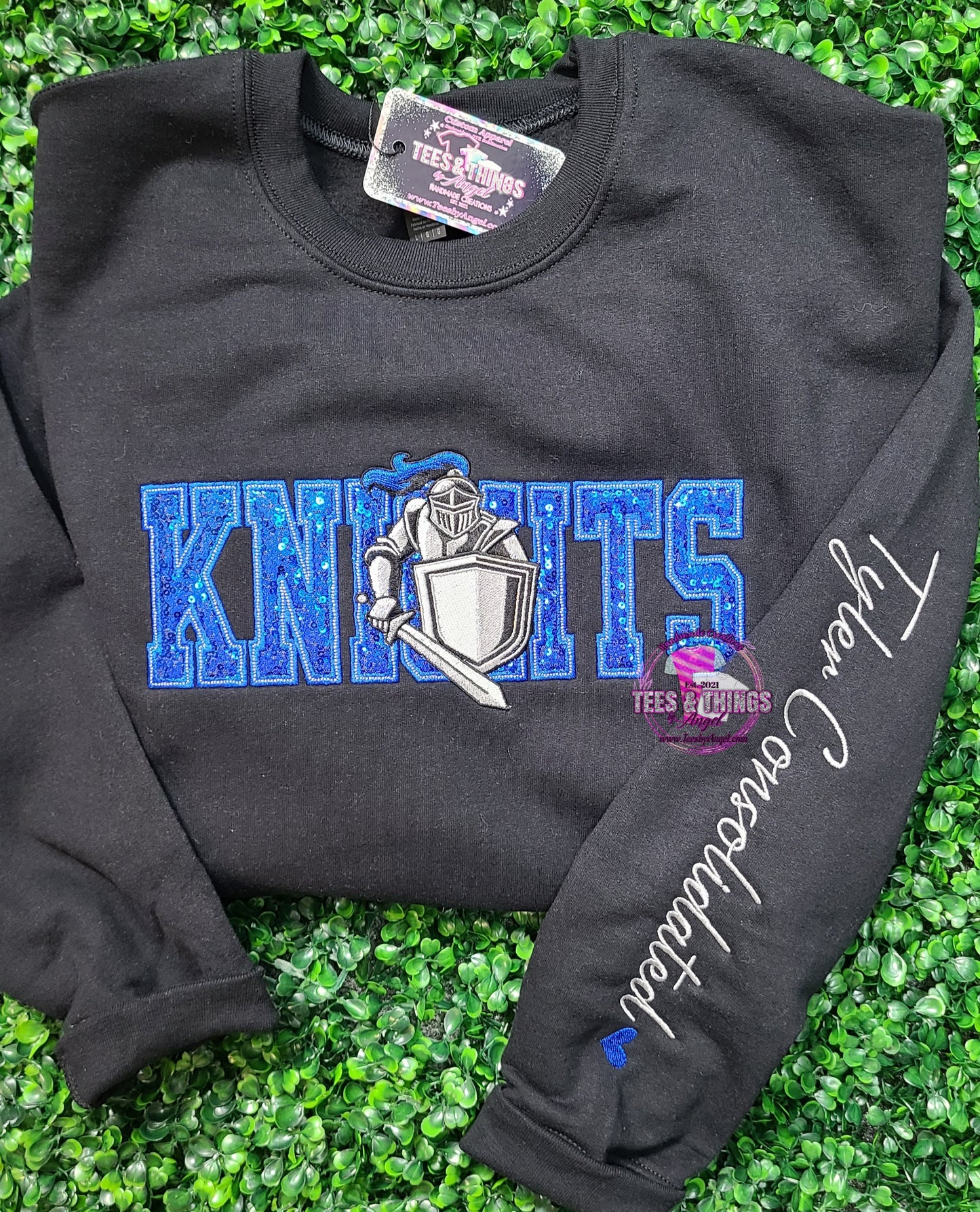Knights 💙🩶🖤 Sequin Mascot Sweatshirt