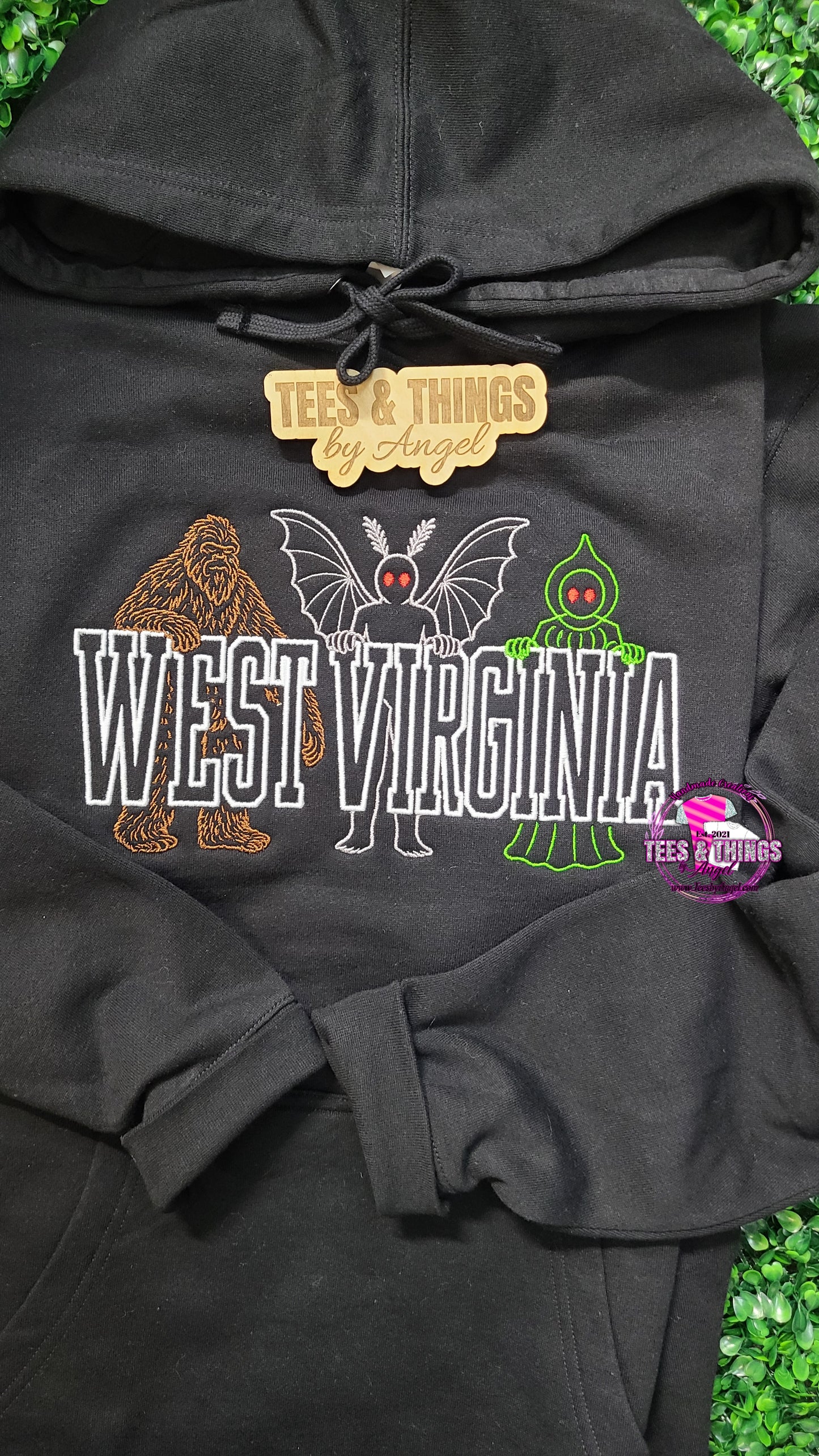 West Virginia Cryptids Embroidered Sweater! 🖤