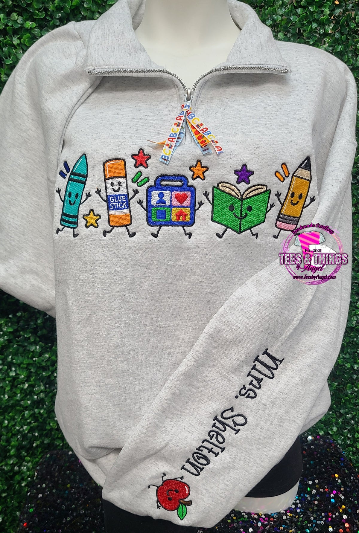 Teacher Embroidered Icons Sweatshirt ✏️