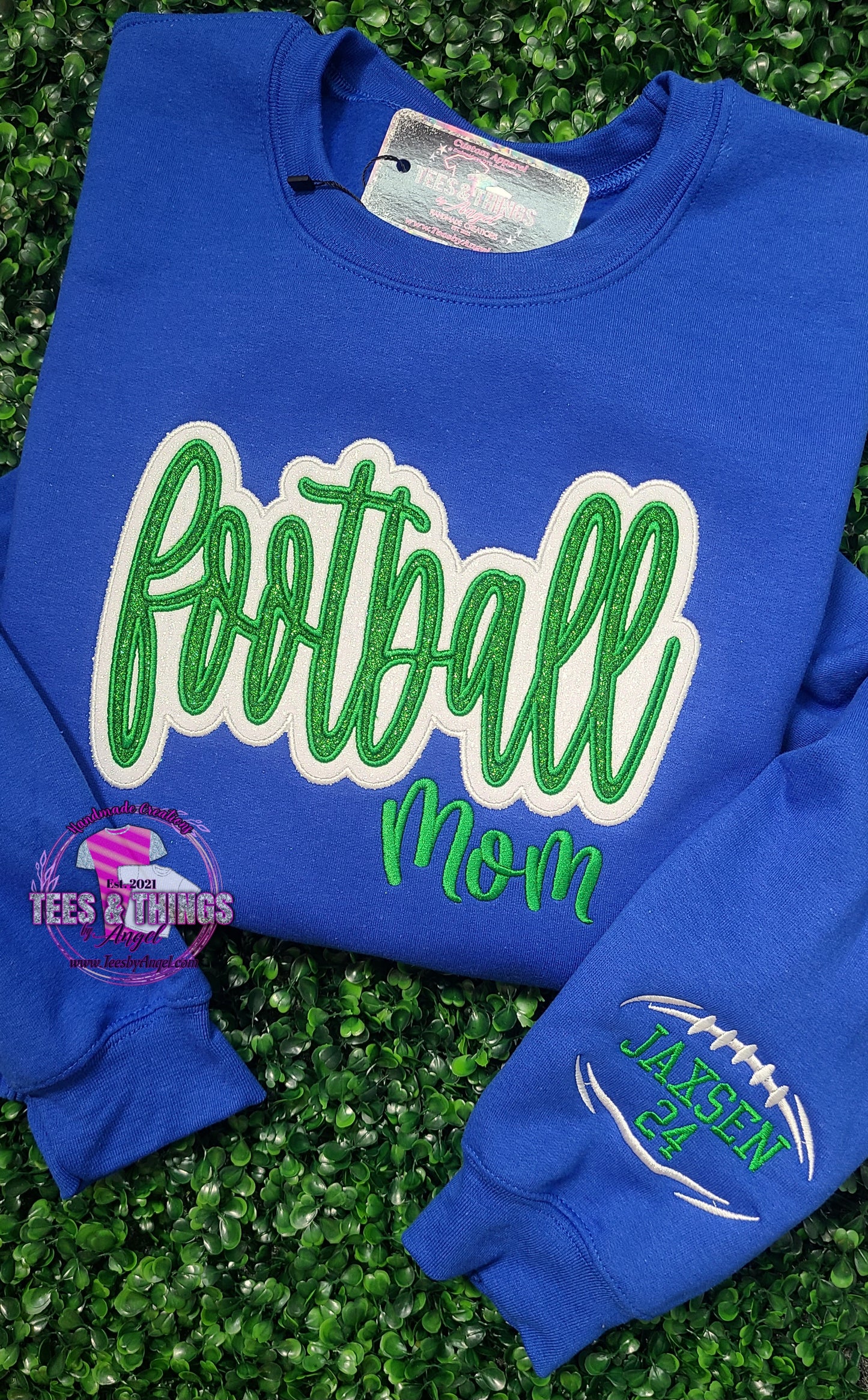 Football 🏈 double stacked embroidered sweatshirt!