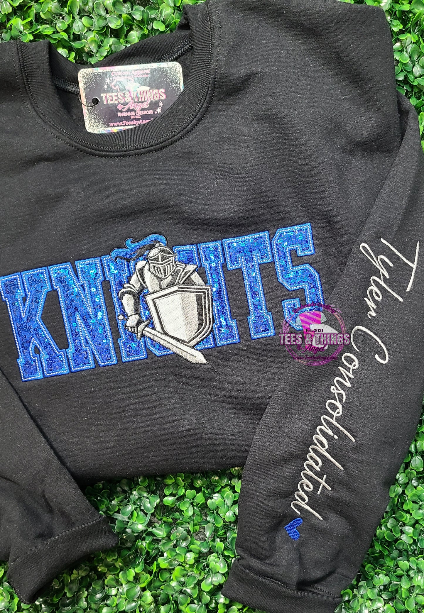 Knights 💙🩶🖤 Sequin Mascot Sweatshirt
