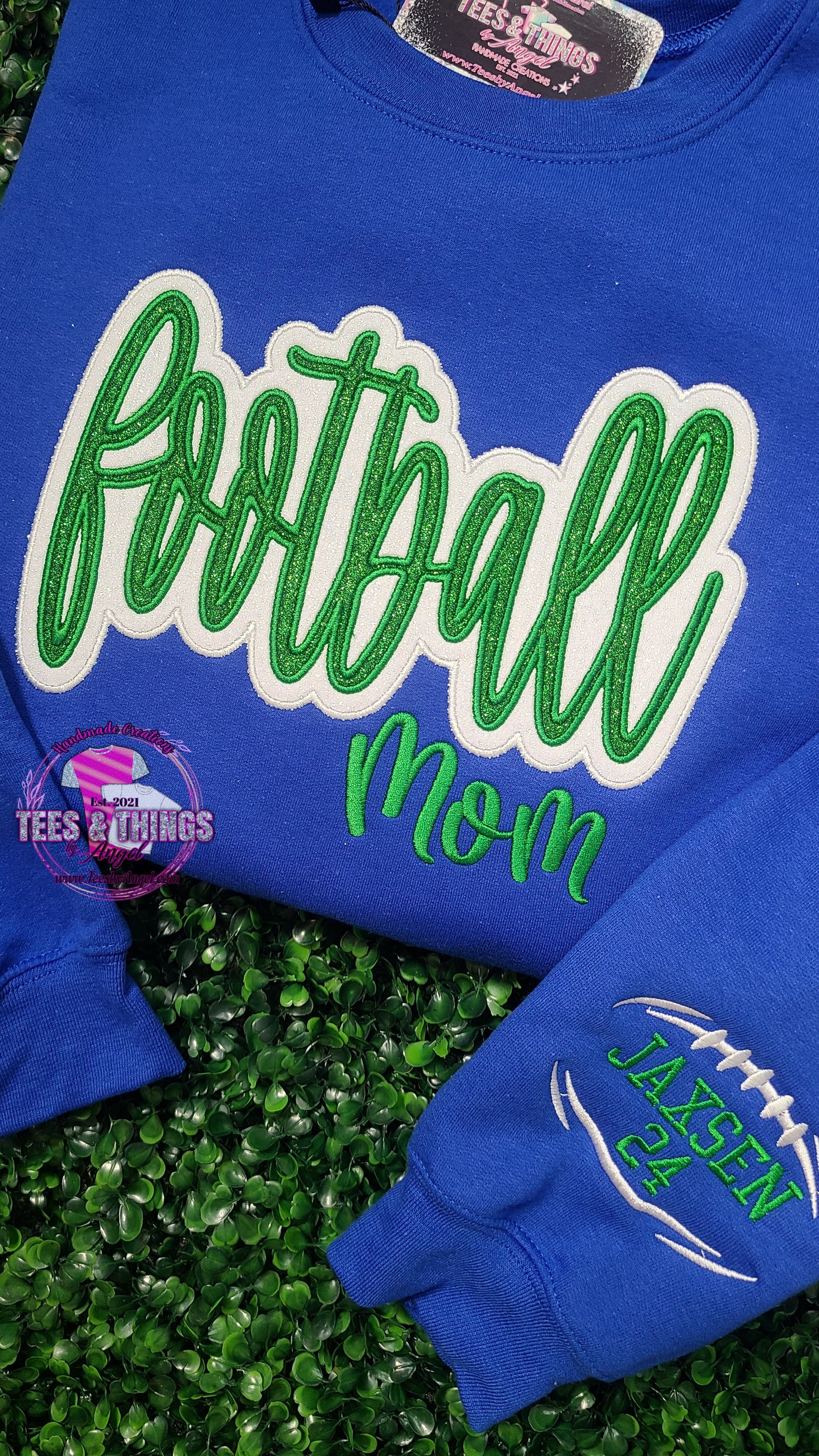 Football 🏈 double stacked embroidered sweatshirt!