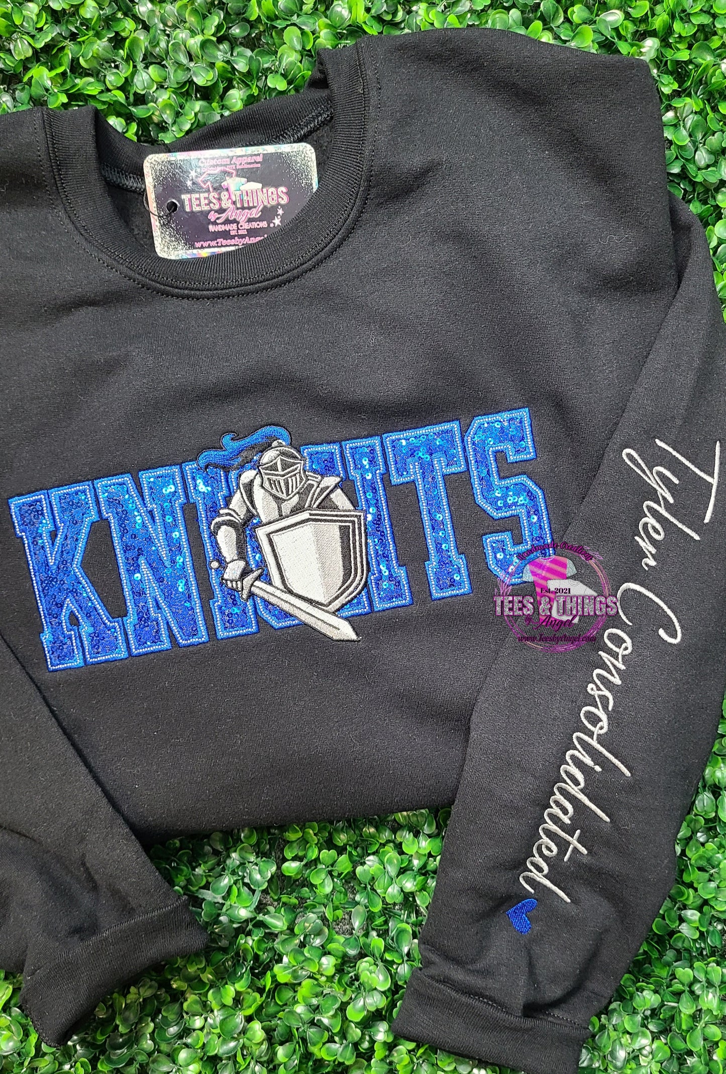 Knights 💙🩶🖤 Sequin Mascot Sweatshirt