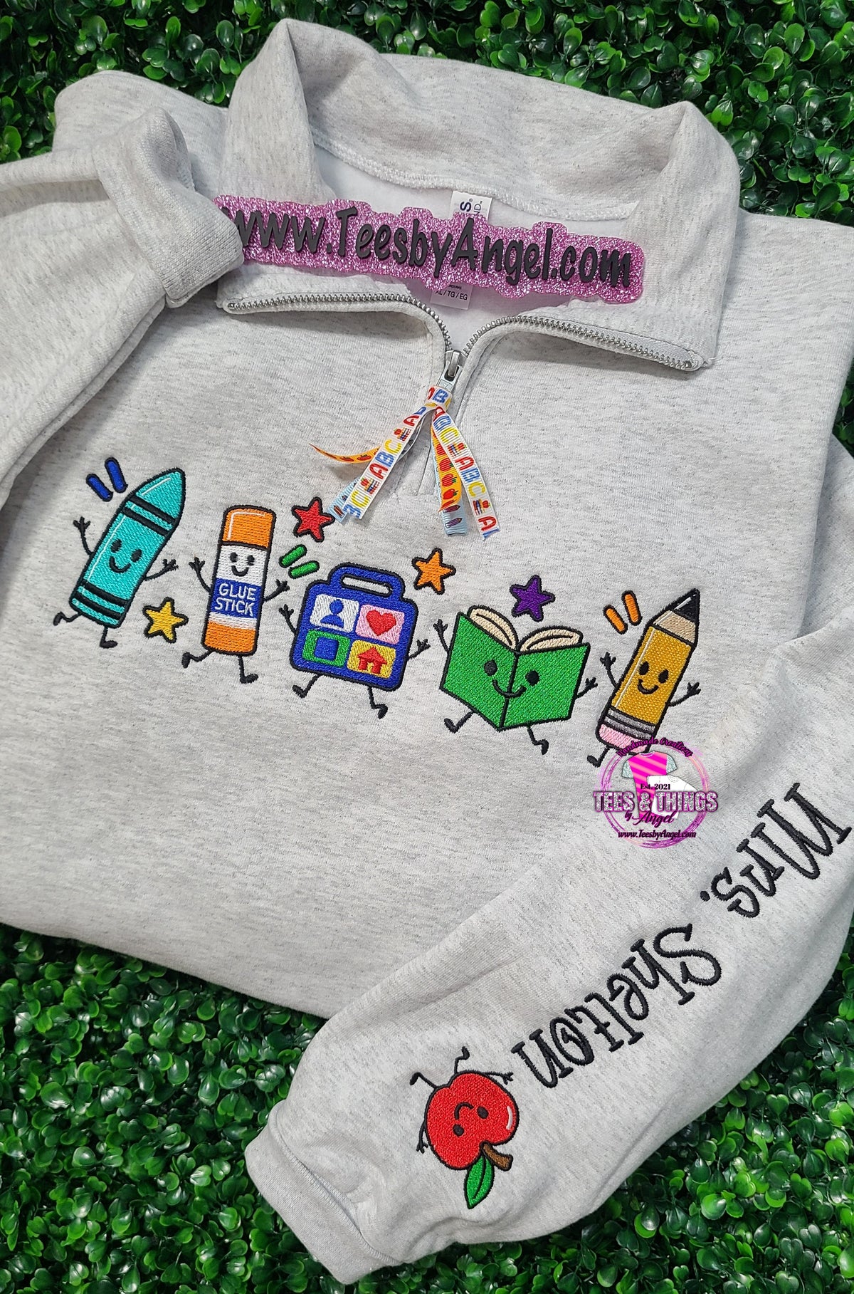 Teacher Embroidered Icons Sweatshirt ✏️