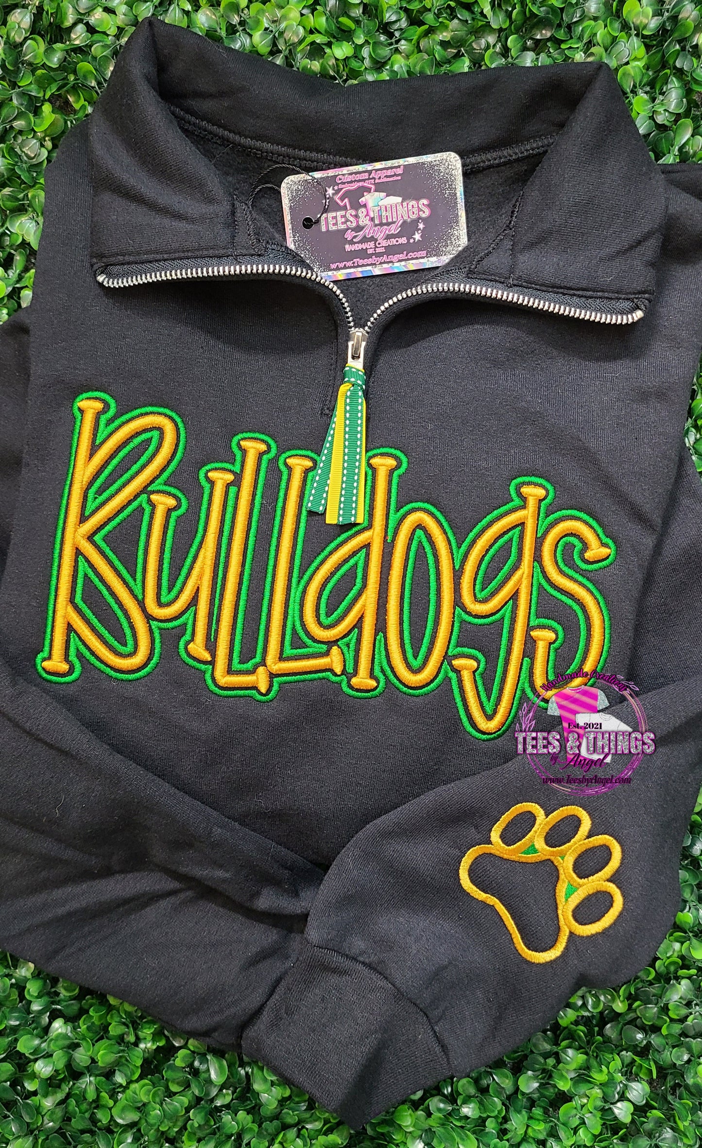 Bulldogs Embroidered 3D Sweatshirt 💚💛