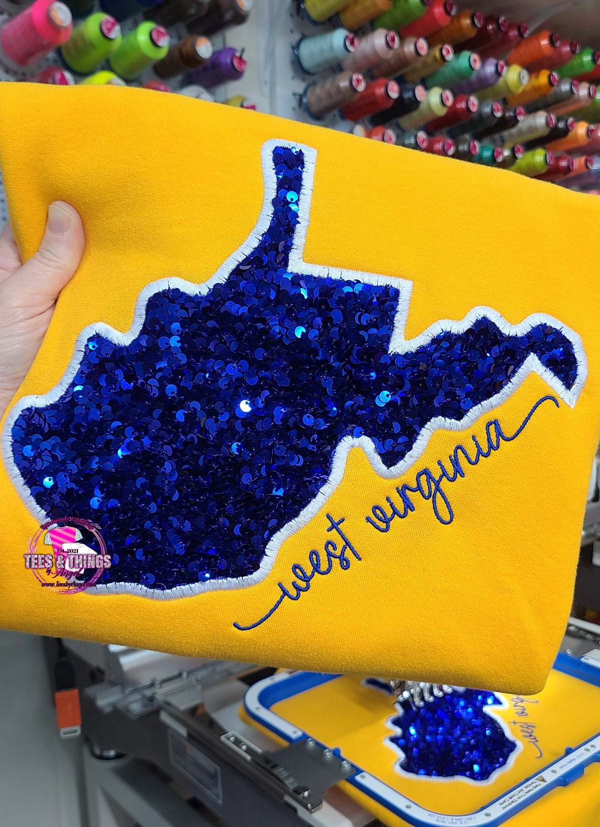 West Virginia State Silhouette Sweatshirt 💙💛