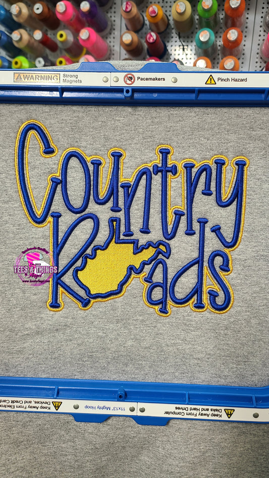 Country Roads 3D embroidered 💙💛