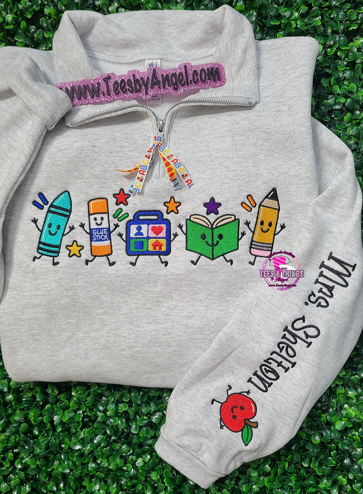 Teacher Embroidered Icons Sweatshirt ✏️