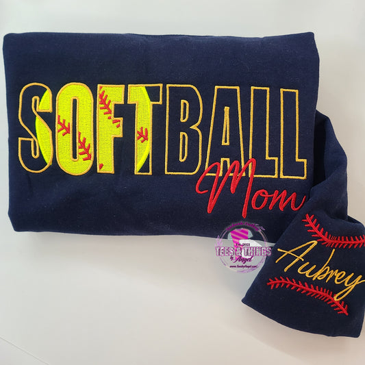 Softball 🥎 Embroidered custom sweatshirt!