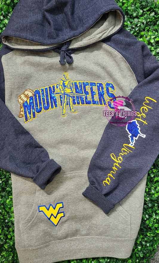 WV Mountaineers Bling Sequin Hoodie 💙💛