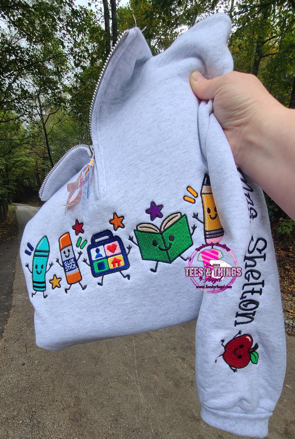 Teacher Embroidered Icons Sweatshirt ✏️