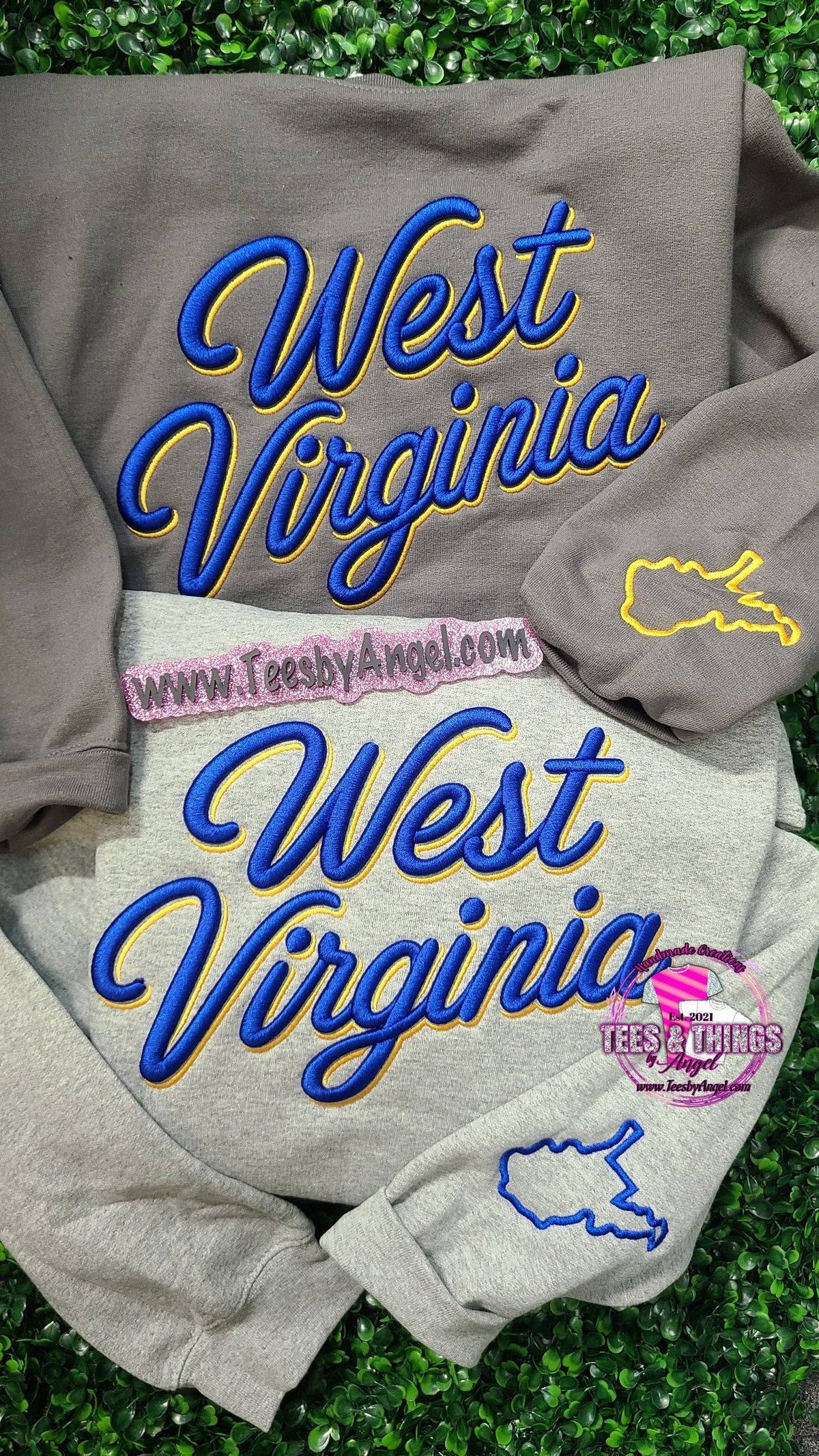 West Virginia 3D embroidered Sweatshirt! 💙💛