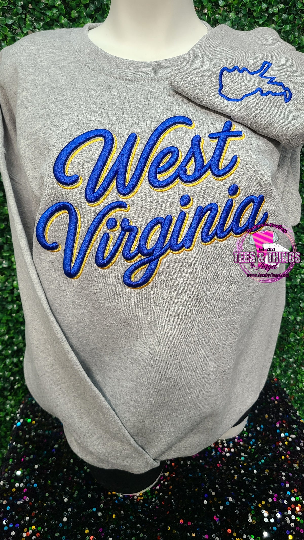 West Virginia 3D embroidered Sweatshirt! 💙💛