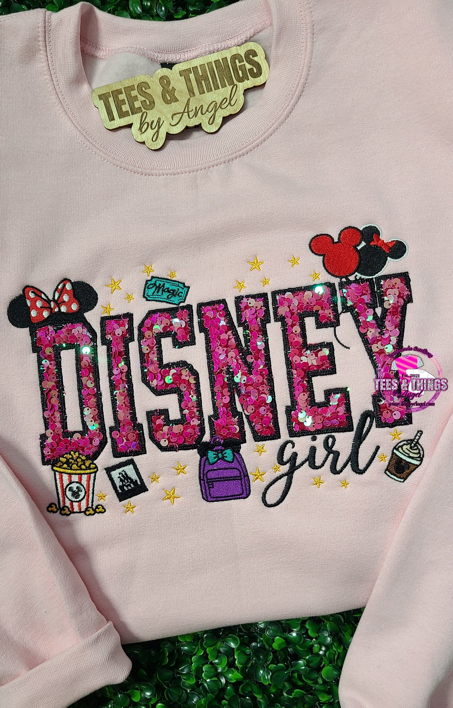 Disney Girl Embroidered Sweatshirt 🩷