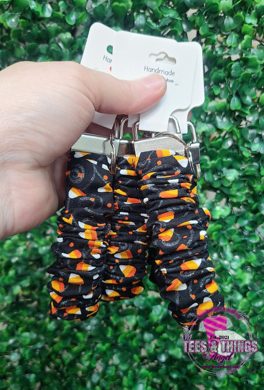 Candy Corn Scrunchie Keyfob Wristlet