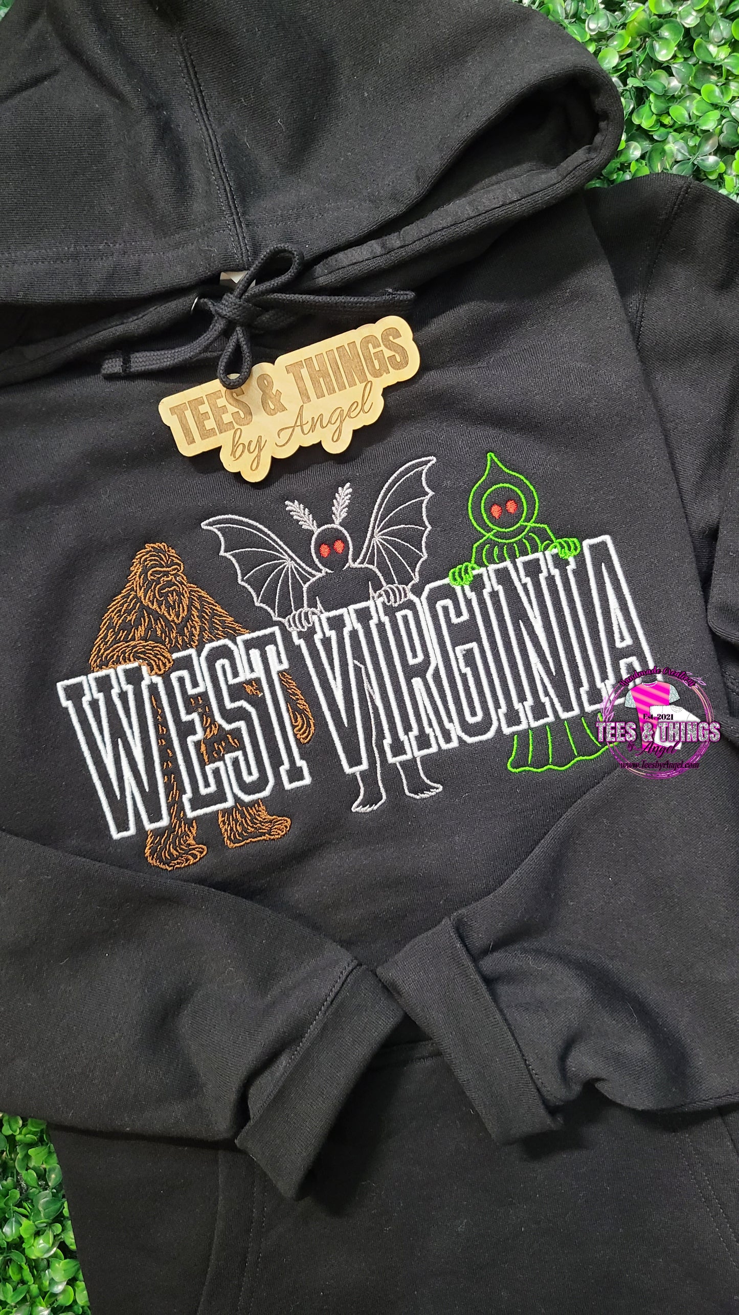 West Virginia Cryptids Embroidered Sweater! 🖤
