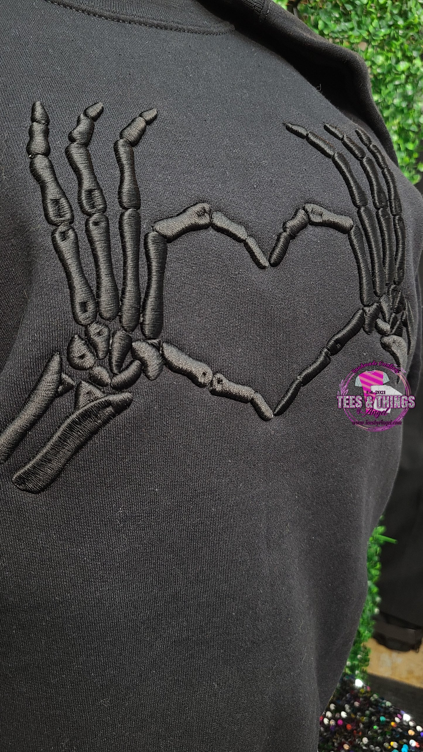 3D embroidered Skelly Hands 🦴
