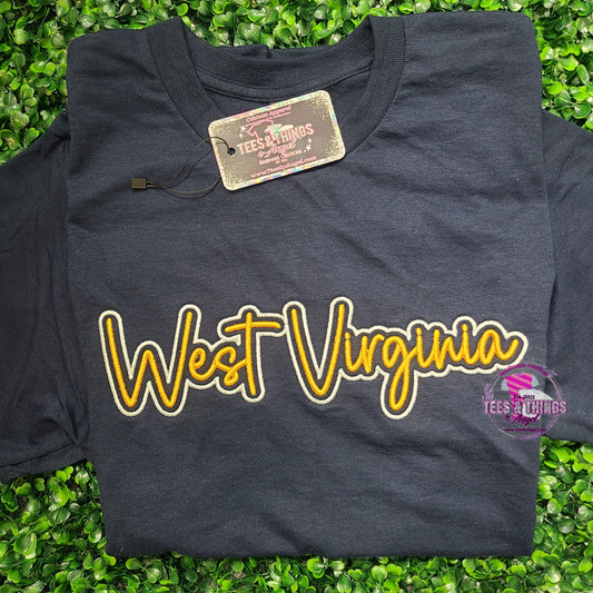 West Virginia 3D embroidered tee