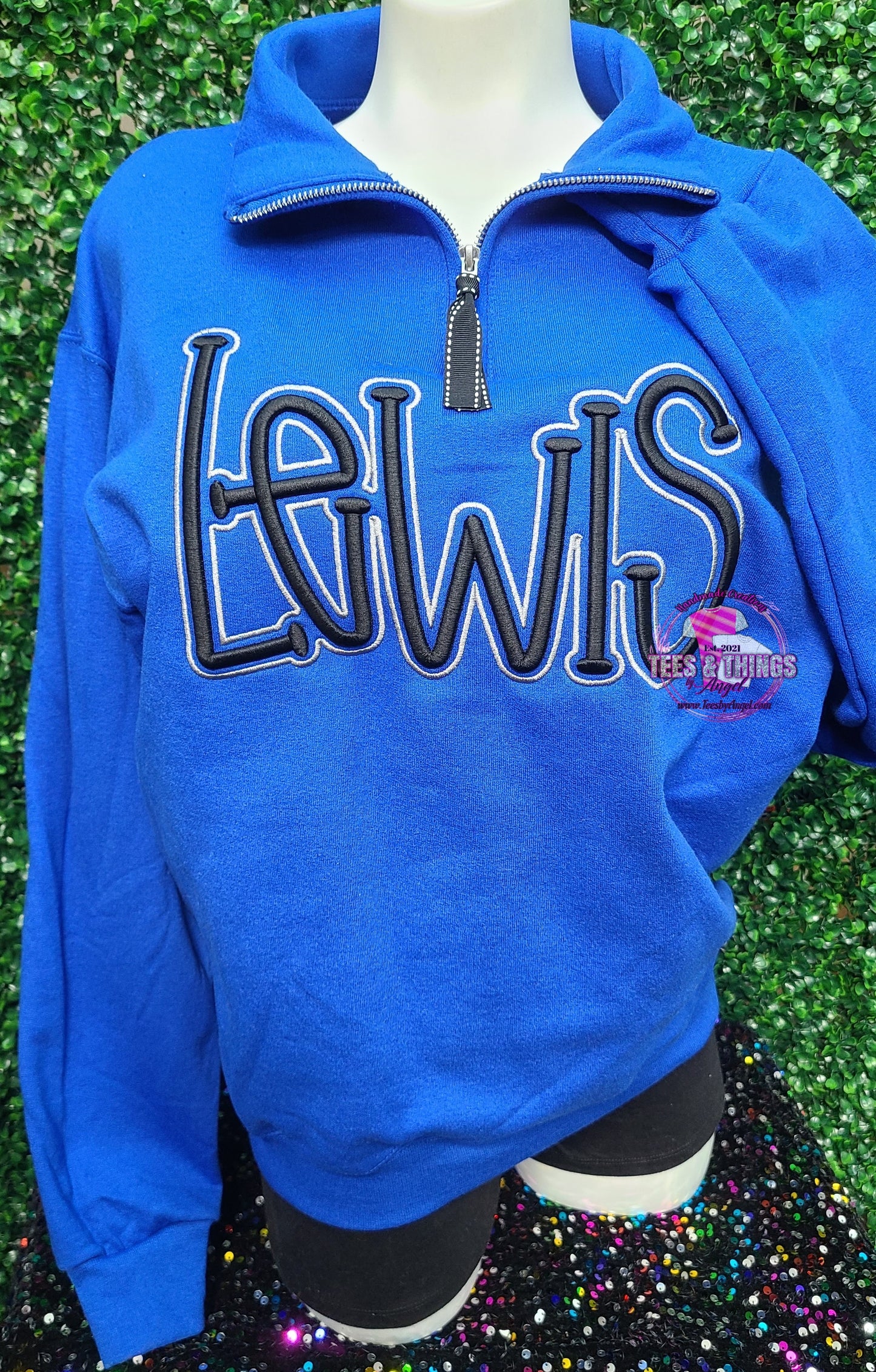Lewis 3D embroidered sweatshirt 💙🩶🖤
