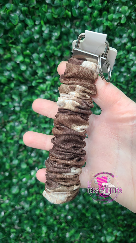 Cow Print Suade Scrunchie Keyfob Wristlet