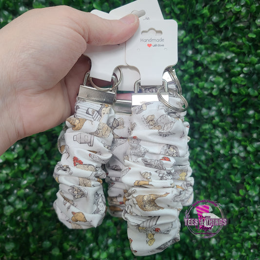 Chicken 🐔 Scrunchie Keyfob Wristlet