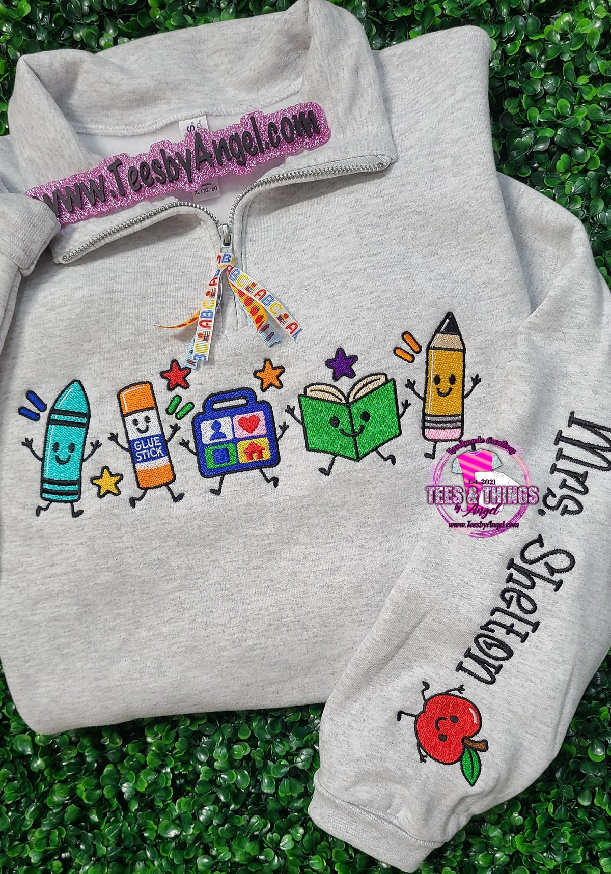 Teacher Embroidered Icons Sweatshirt ✏️