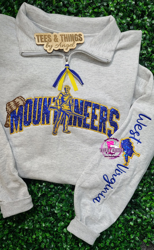 Mountaineers Bling 💙💛 1/4 zip!