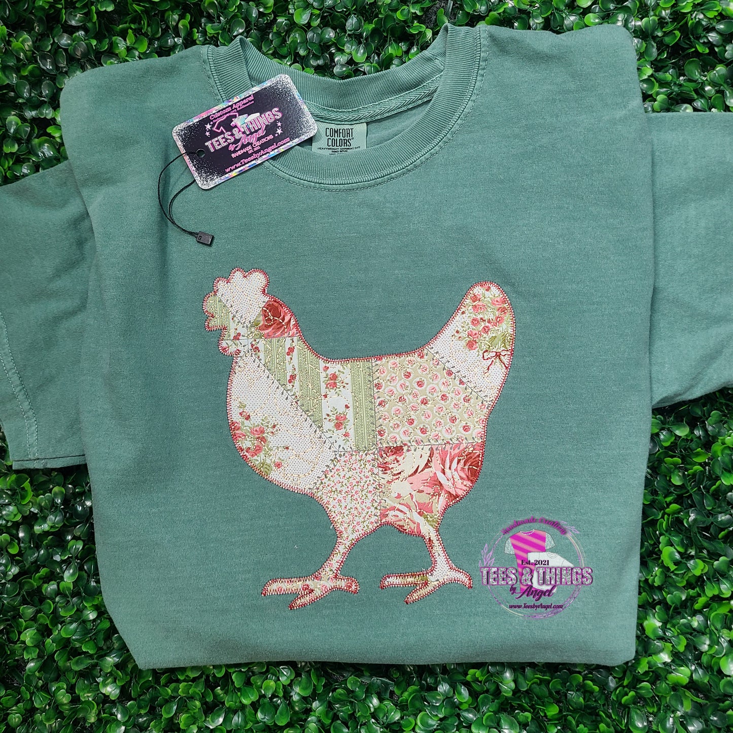 Patchwork Embroidered Chicken shirt