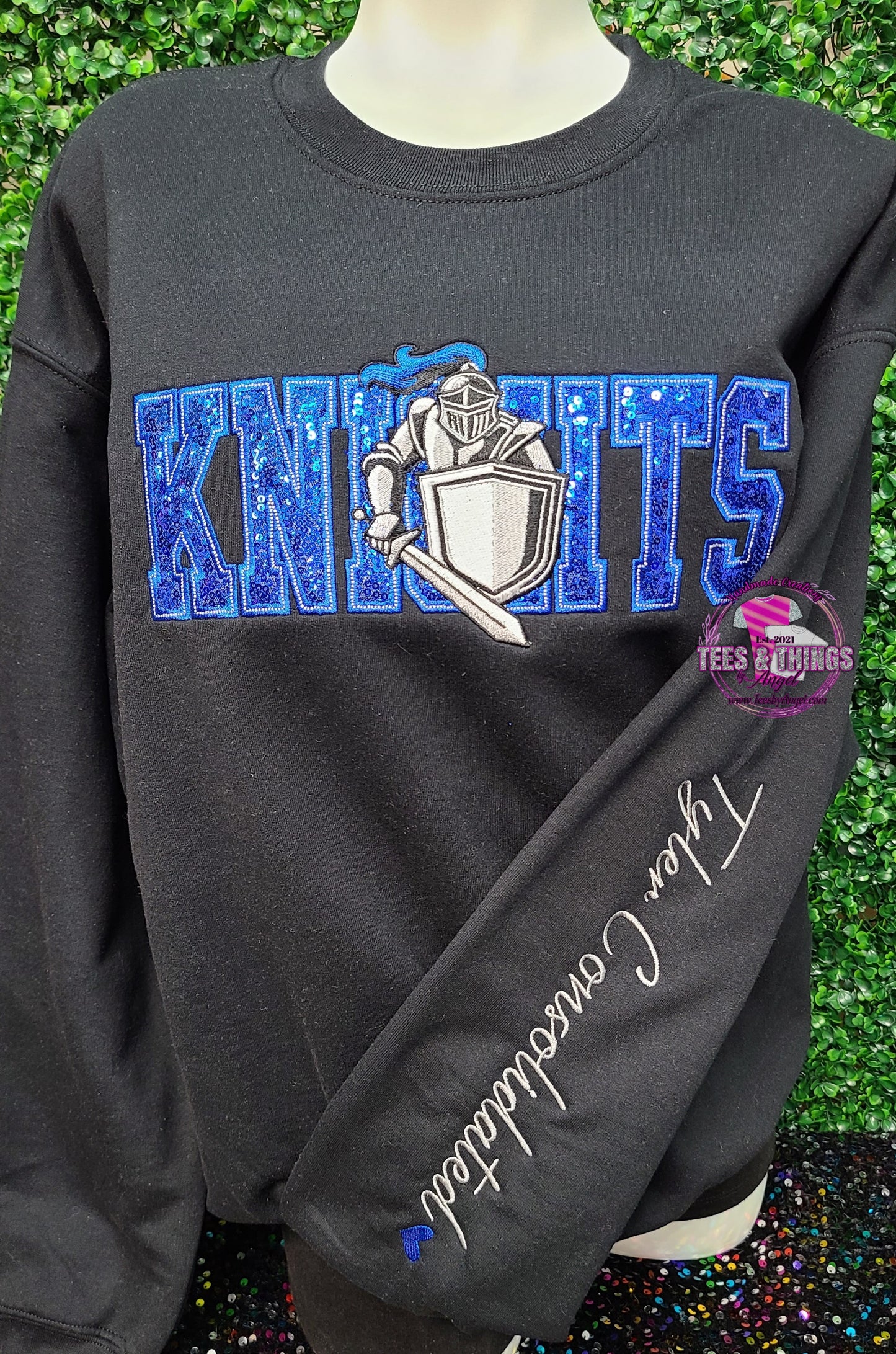 Knights 💙🩶🖤 Sequin Mascot Sweatshirt