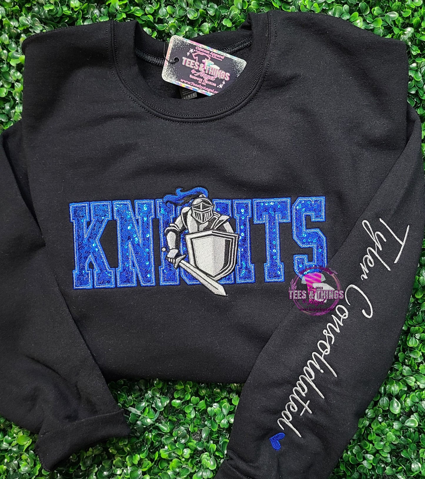 Knights 💙🩶🖤 Sequin Mascot Sweatshirt