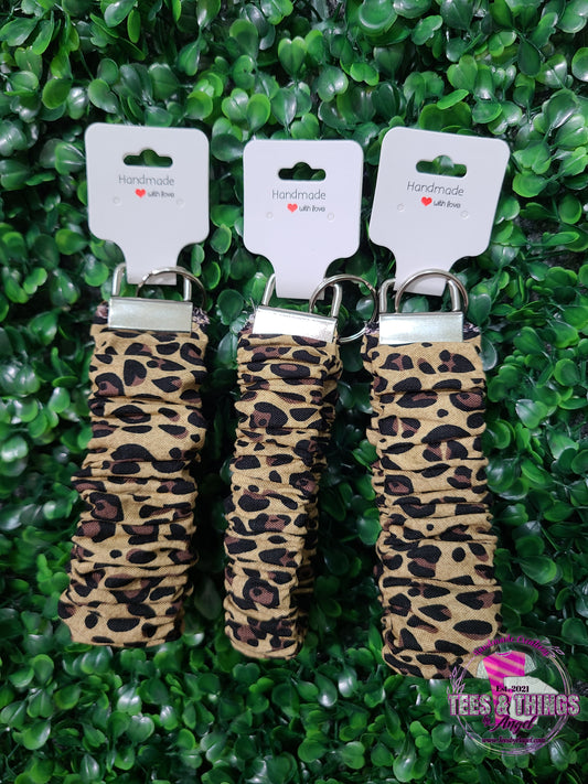 Leopard Scrunchie Keyfob Wristlet