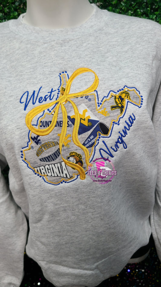 WV 💛 Bow 💙 embroidered sweatshirt!