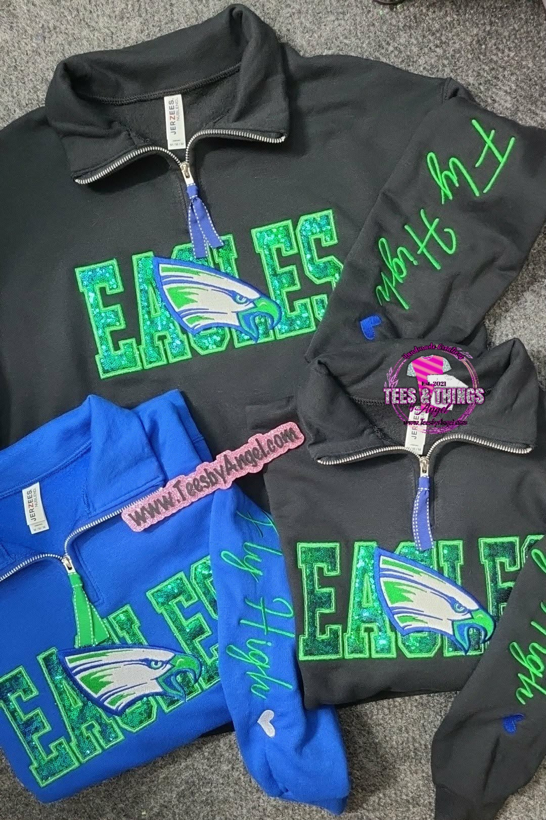RCB Eagles Embroidered Bling Sweatshirt! 💙💚