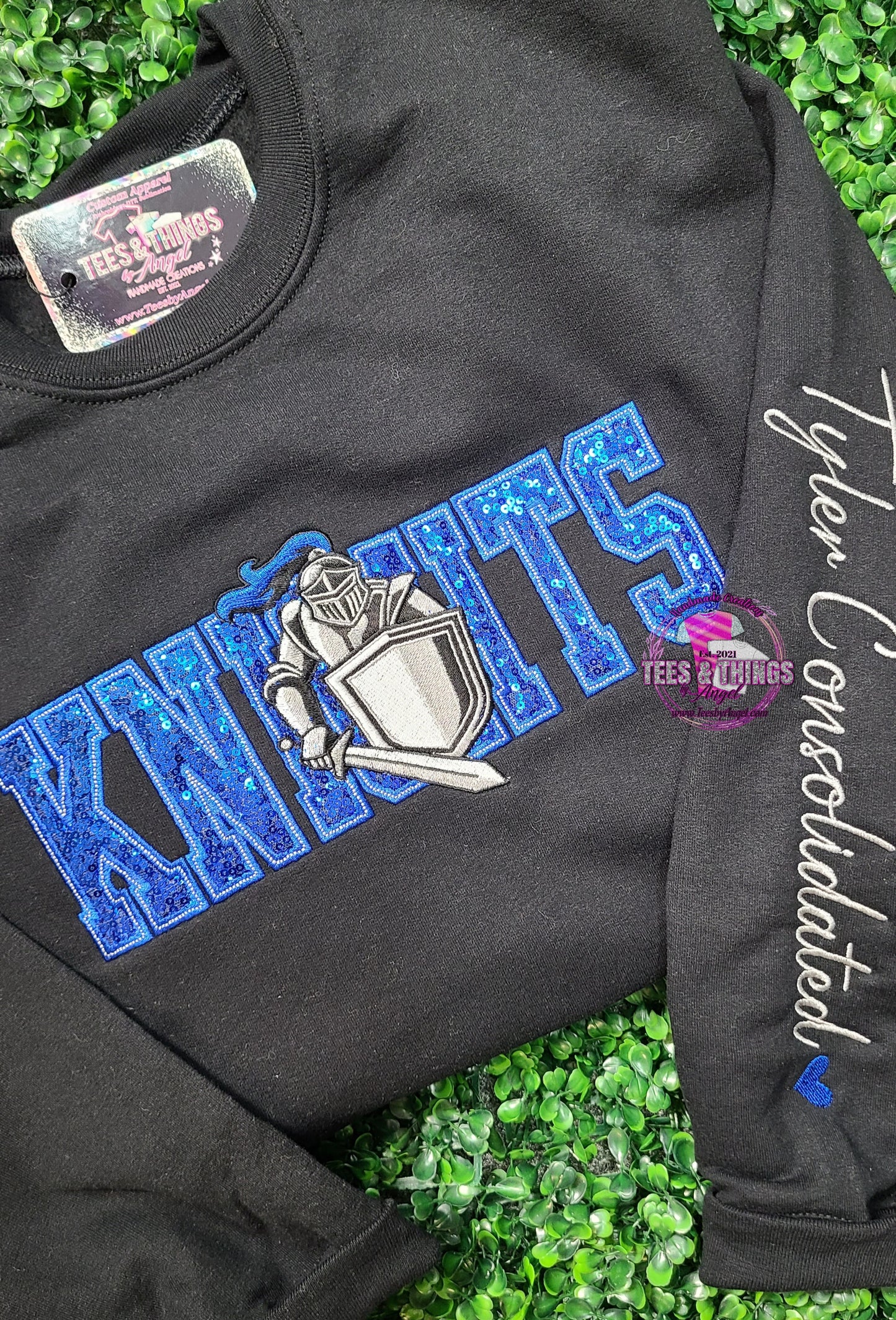 Knights 💙🩶🖤 Sequin Mascot Sweatshirt